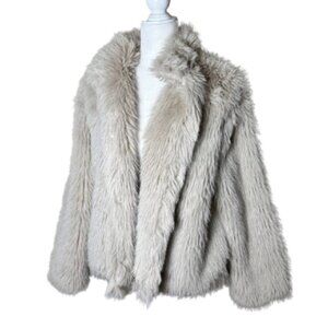 SAGE The Label Faux Fur Coat Jacket Lined Size Medium